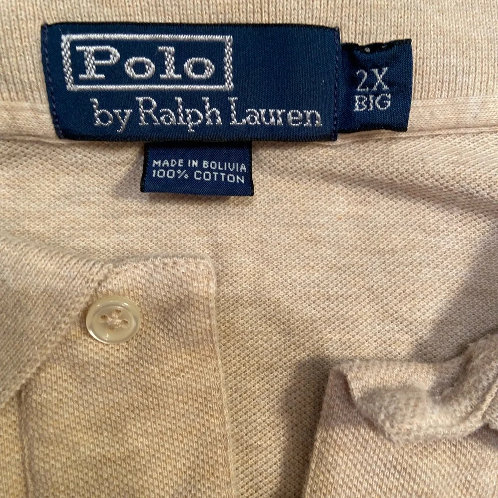 Polo by Ralph Lauren, short‎ sleeve, oatmeal color, size 2XB